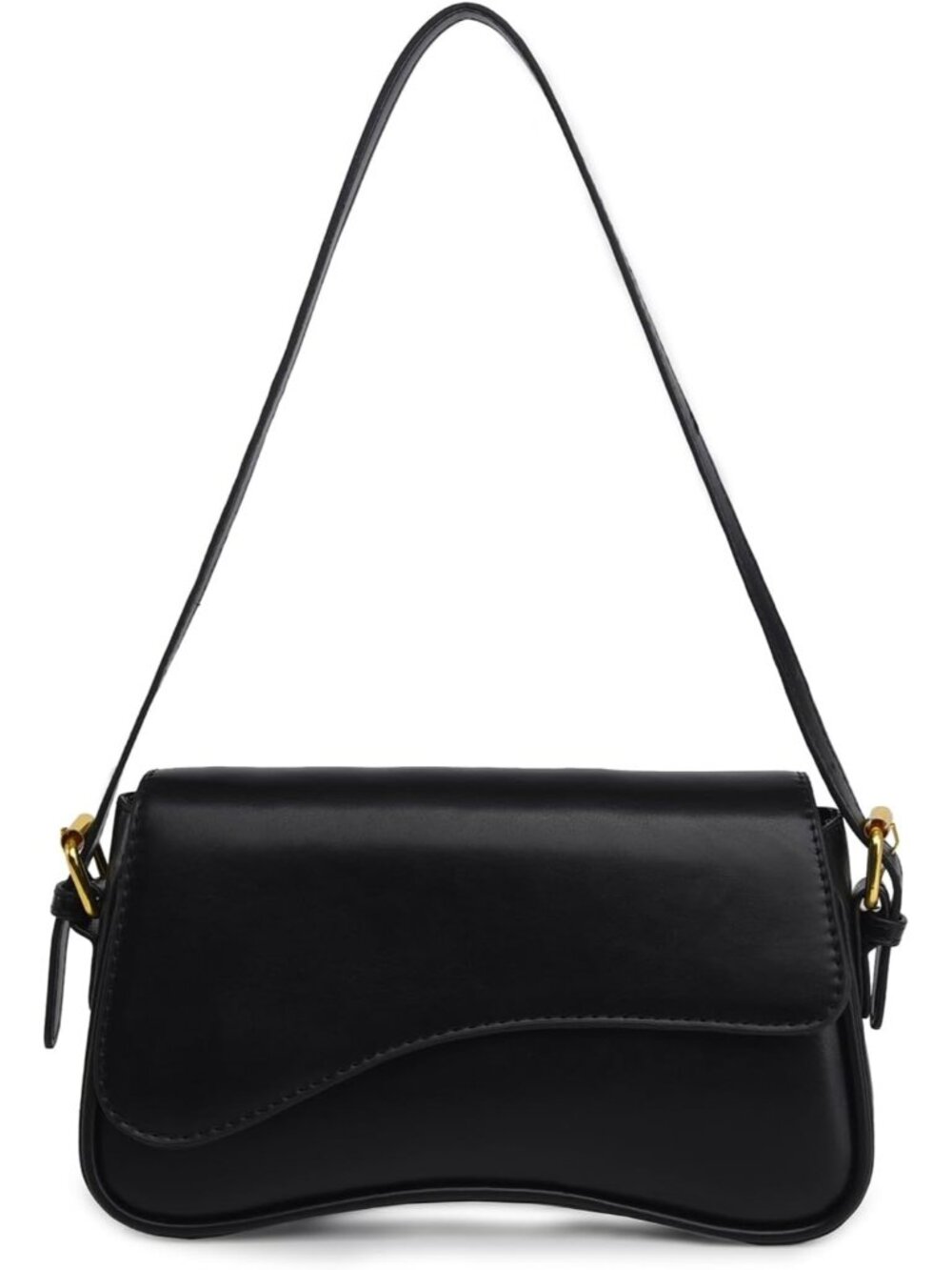 👜Women's Black PU Leather Tote Shoulder Handbag 2 Removable Straps Zipper Bag